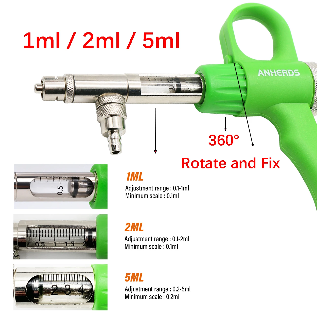 1Pc 1/2ml Automatic Syringe Po - Veterinary Syringe Gun recensie en prijs